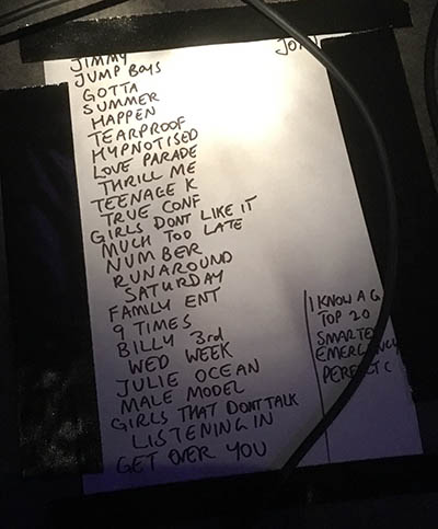 undertones setlist